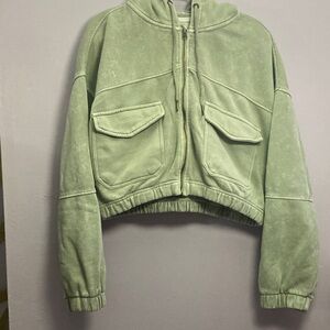 Ashley By 26 International Green Hoodie with Hippie Rose army style sweat pants